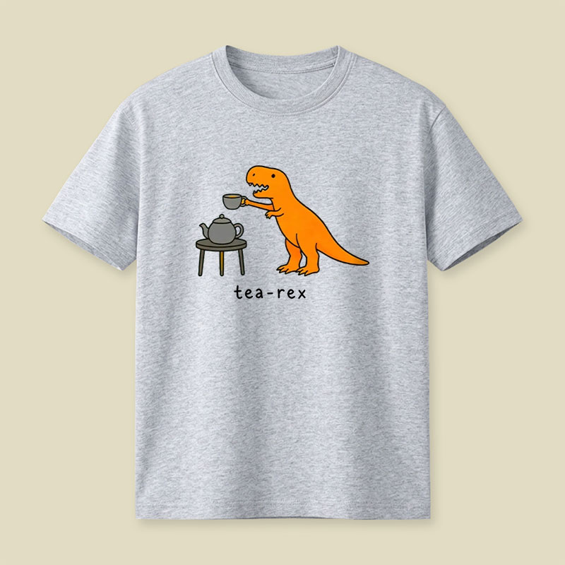 Tea-Rex Funny Cartoon Playful T-Shirt