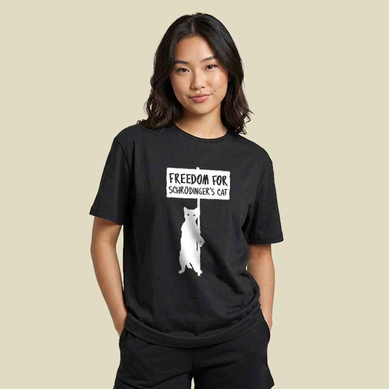 Freedom For Schrödinger's Cat Nerdy Playful T-Shirt