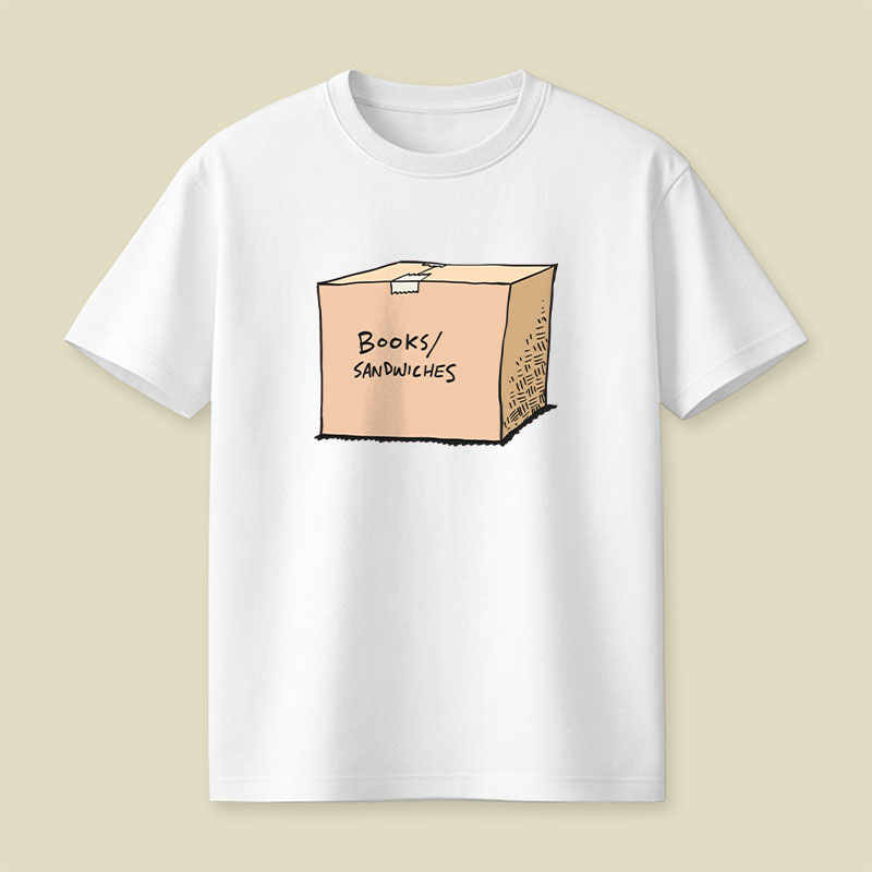 A Box Of Books Sandwiches Playful T-Shirt