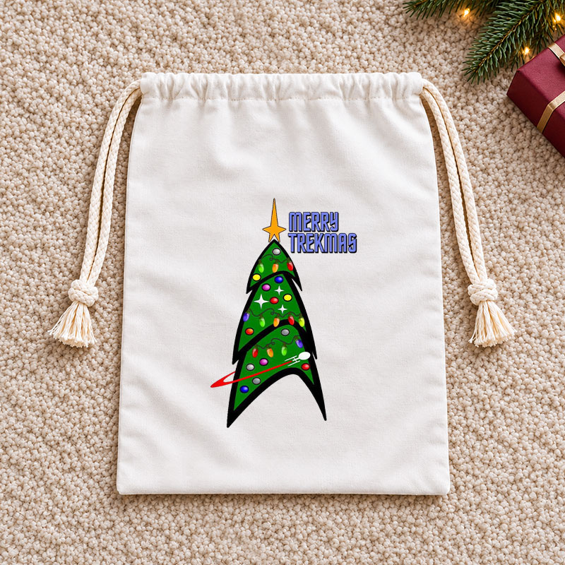 Merry Trekmas Starfleet Tree Christmas Drawstring Gift Bag