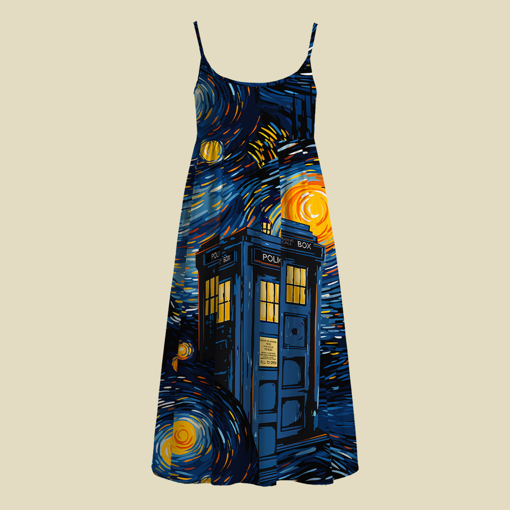 Starry Night Phone Booth Camisole Midi Dress