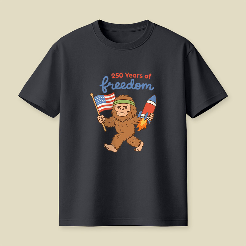 250 Years Of Freedom Bigfoot Playful T-Shirt
