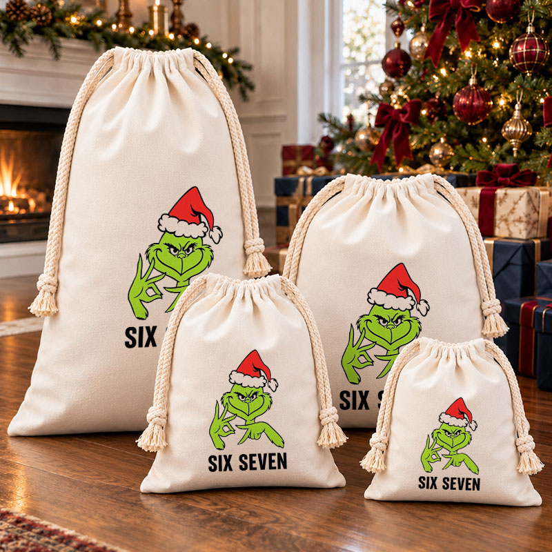 Six Seven Christmas Drawstring Gift Bag
