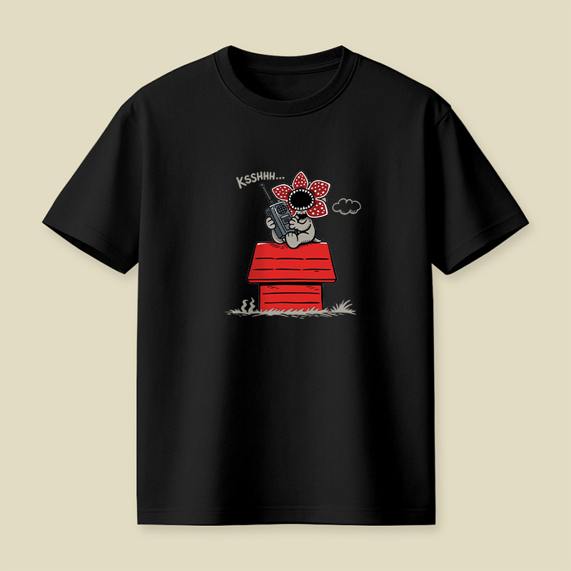 Demogorgon On Doghouse Stranger Things Playful T-Shirt