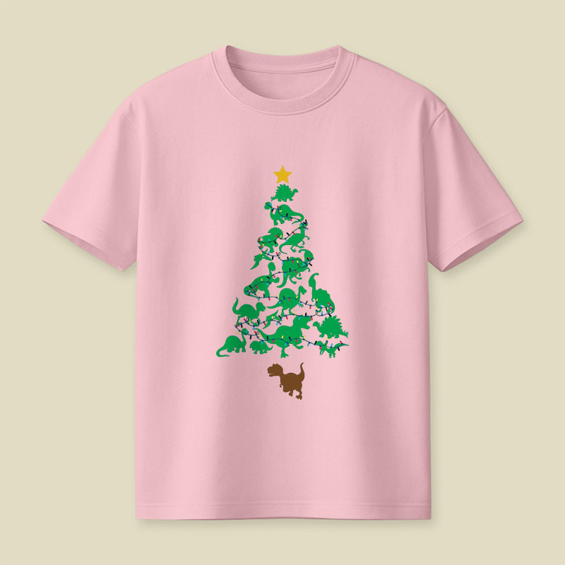 Dino Christmas Tree Playful T-Shirt