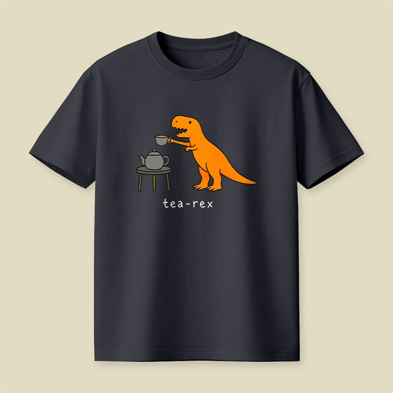 Tea-Rex Funny Cartoon Playful T-Shirt