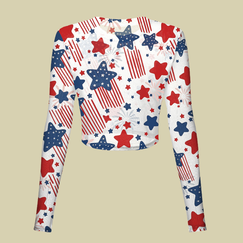 Star-Spangled Sparkler Slim Fit Mesh Top