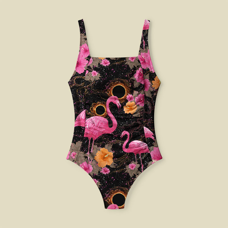 Cosmic Flamingo Tummy Control One Piece Swimsuit