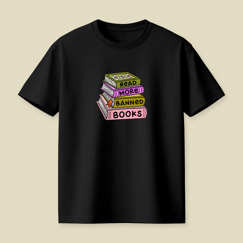Read More Banned Books Stack Playful T-Shirt
