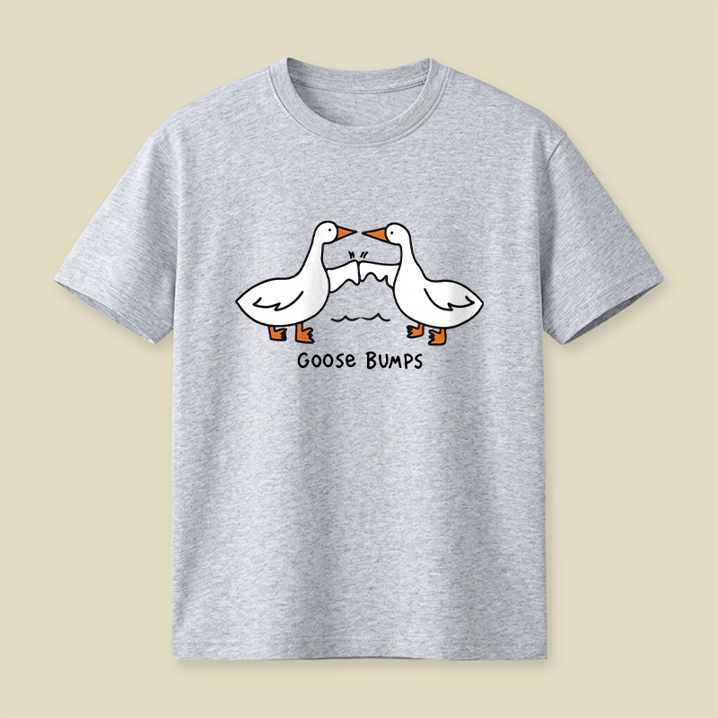 Goosebumps Geese Pun Simple Line Art Playful T-Shirt