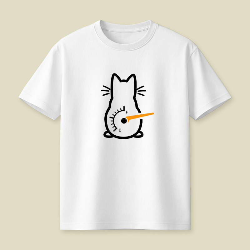 Cat Gauge Minimalist Playful T-Shirt
