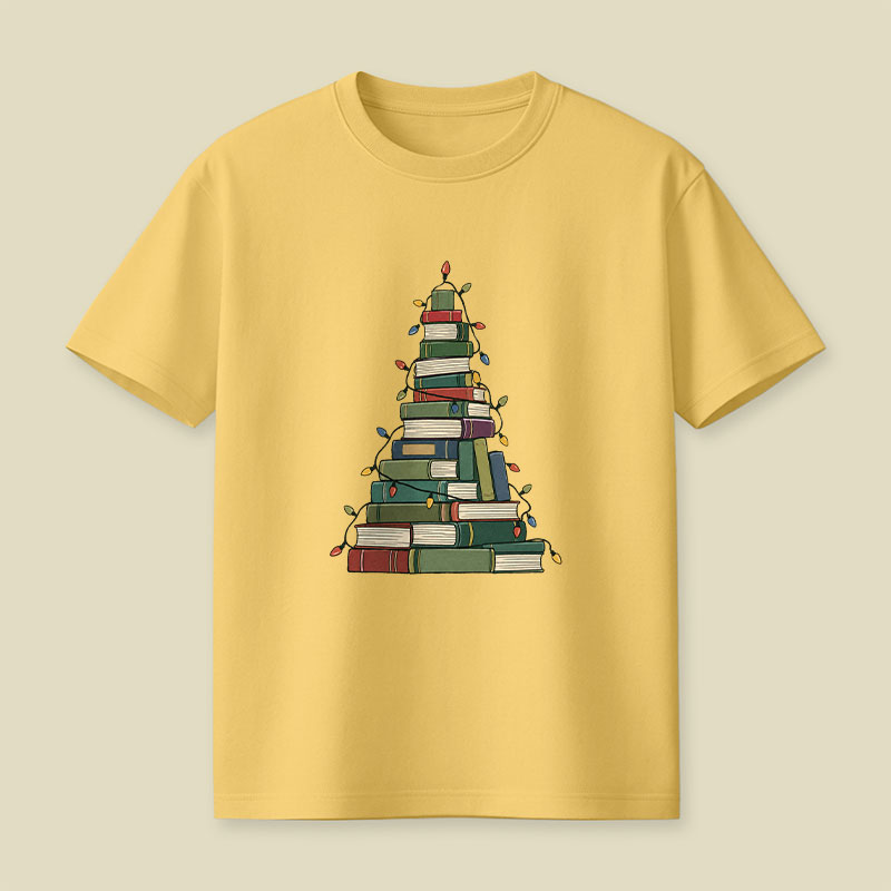 Christmas Book Tree Playful T-Shirt