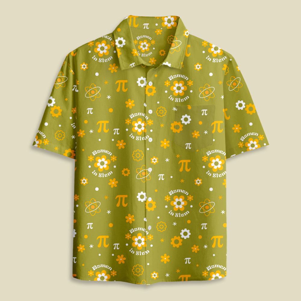 Women in Stem Button Up Pocket Shirt