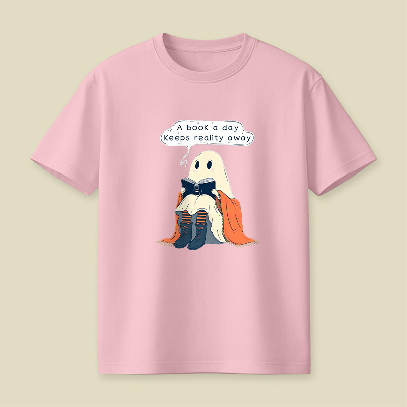 A Book a Day Keeps Reality Away Playful T-Shirt