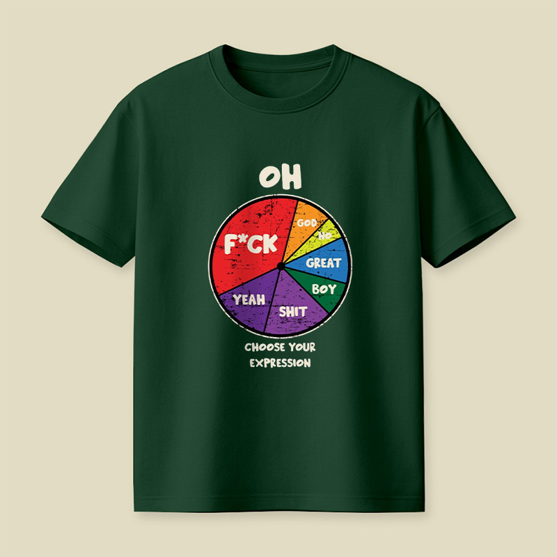 Oh God No Choose Your Expression Wheel Playful T-Shirt