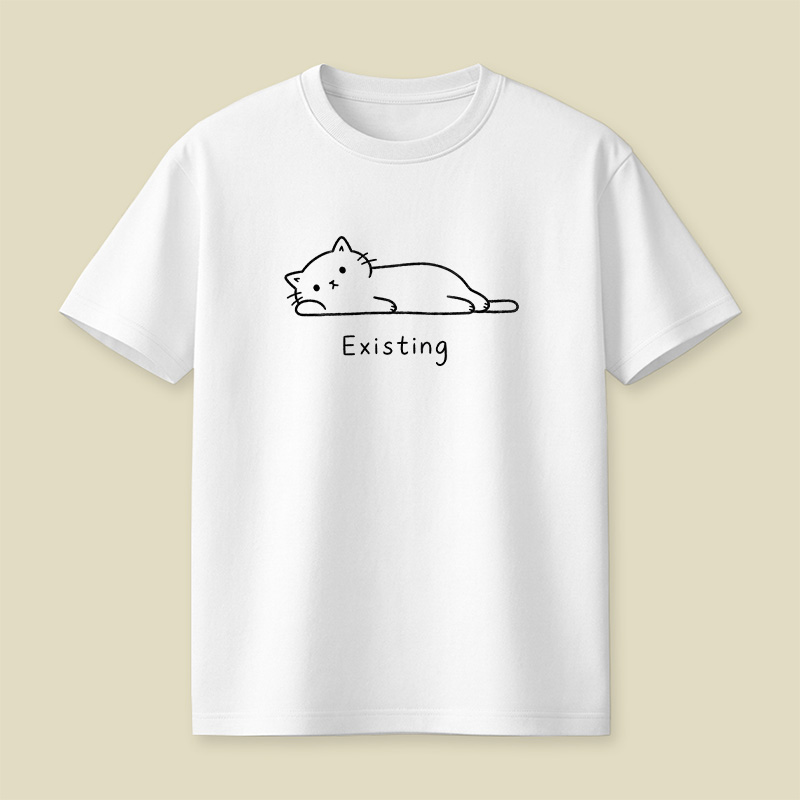 Just Existing Lazy Cat Playful T-Shirt