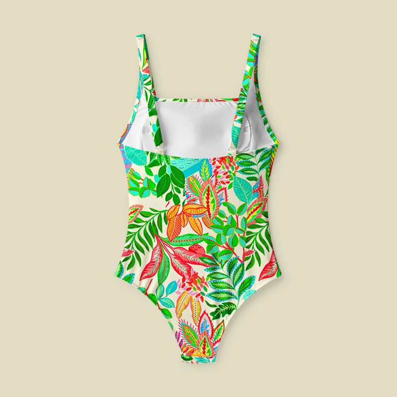 Tropical Blocks Tummy Control One Piece Swimsuit