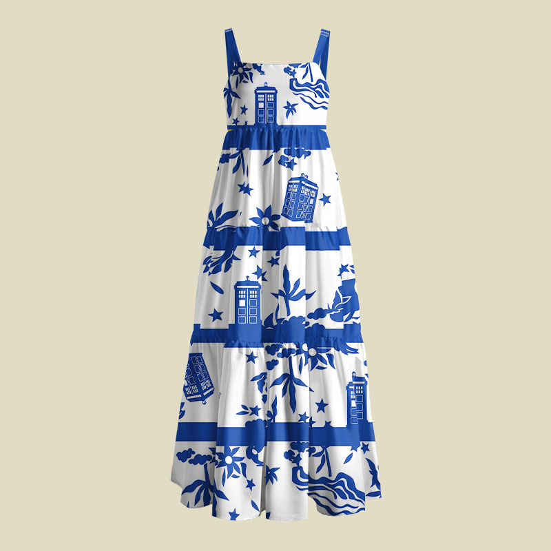Blue Willow Tardis Doctor Who Playful Maxi Dress