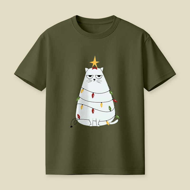 Grumpy Christmas Cat Playful T-Shirt