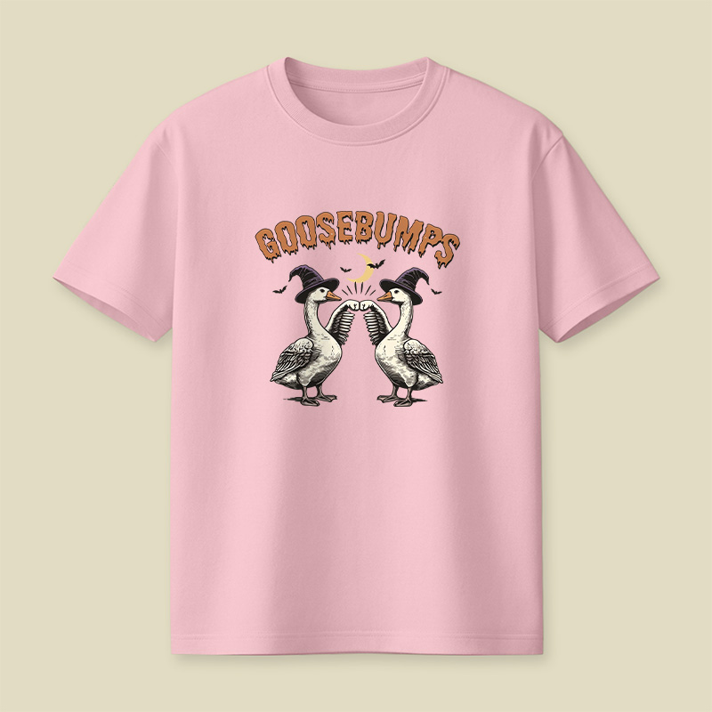 Goosebumps Geese Pun Halloween Playful T-Shirt
