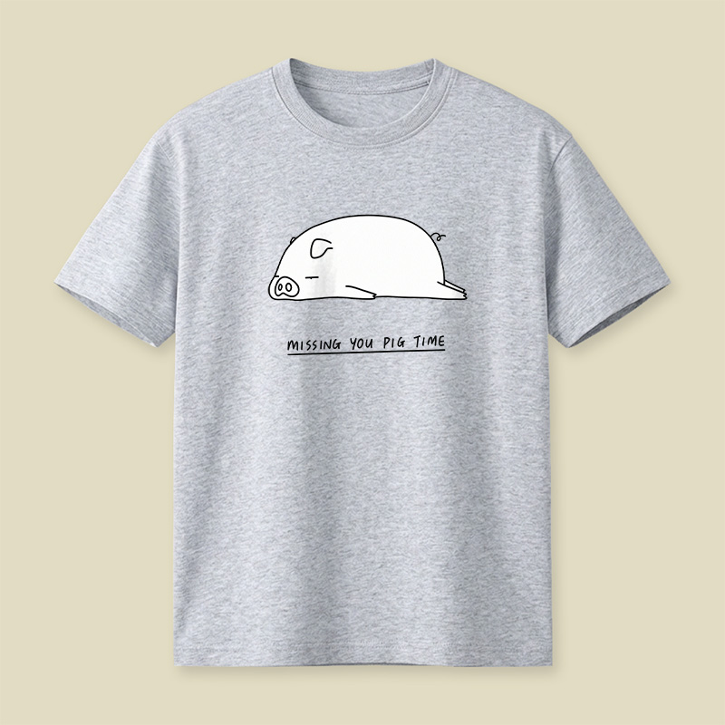 Sleepy Pig Missing You Pun Playful T-Shirt