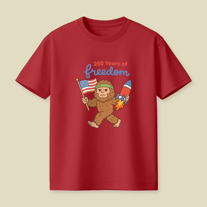 250 Years Of Freedom Bigfoot Playful T-Shirt