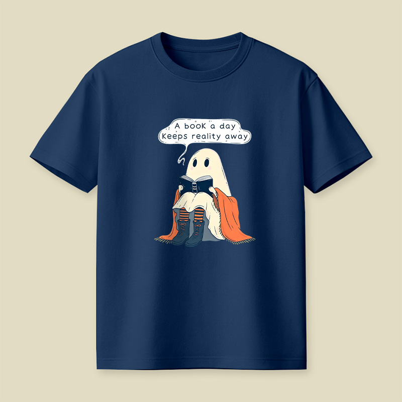 A Book a Day Keeps Reality Away Playful T-Shirt