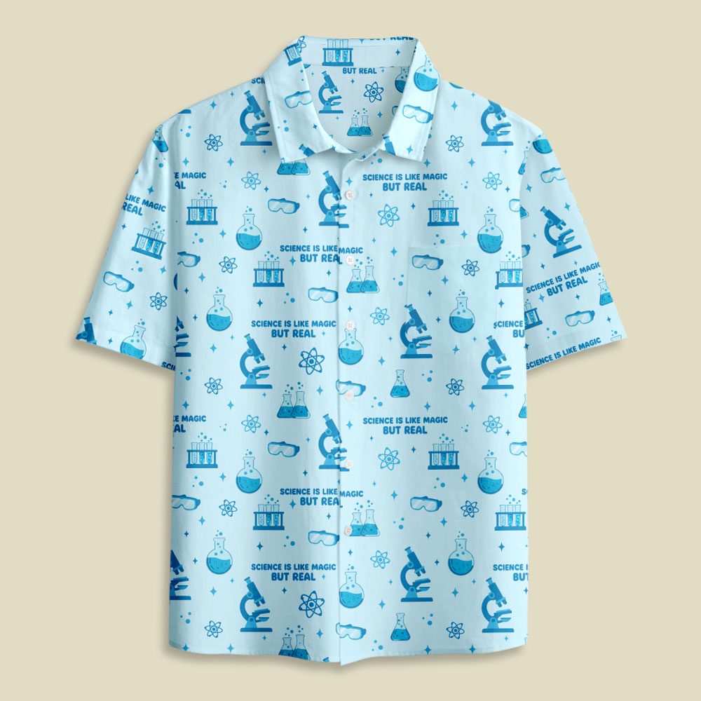 Science Is Like Magic But Real Button Up Pocket Shirt