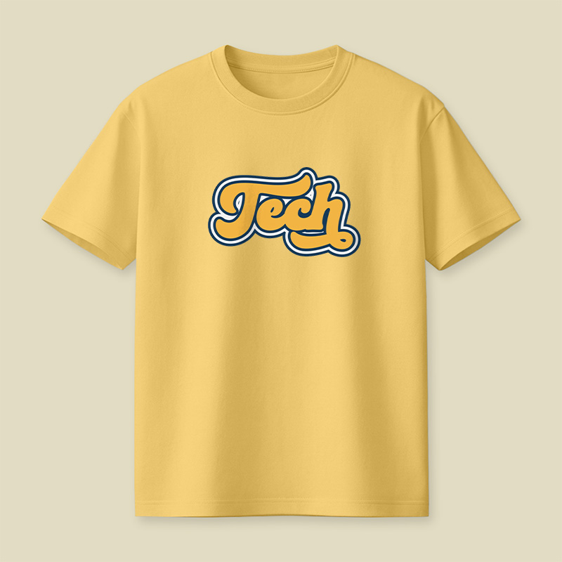 Retro Tech Lettering Playful T-Shirt