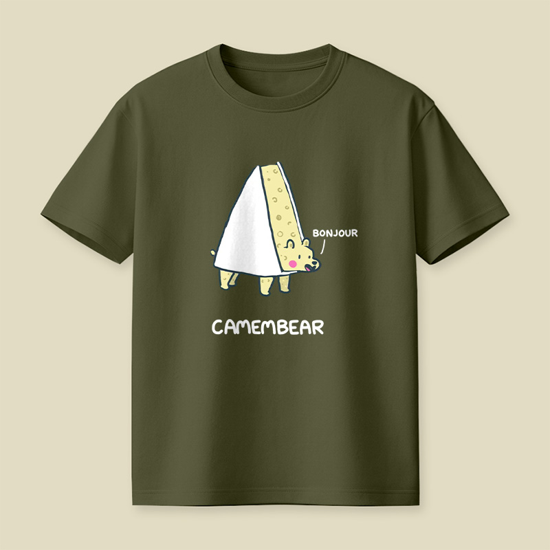 Camembear French Cheese Bear Pun Playful T-Shirt