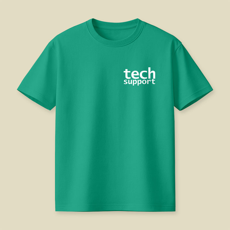 Look Closely Tech Support Typography Playful T-Shirt