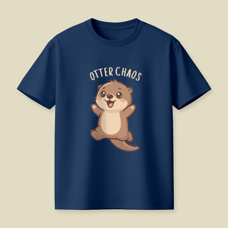 Otter Chaos Happy Otter Cartoon Playful T-Shirt