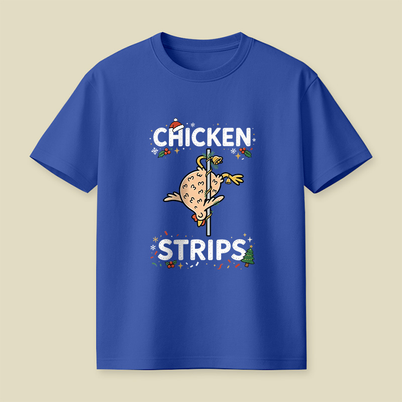 Chicken Strips Meme Christmas Playful T-Shirt