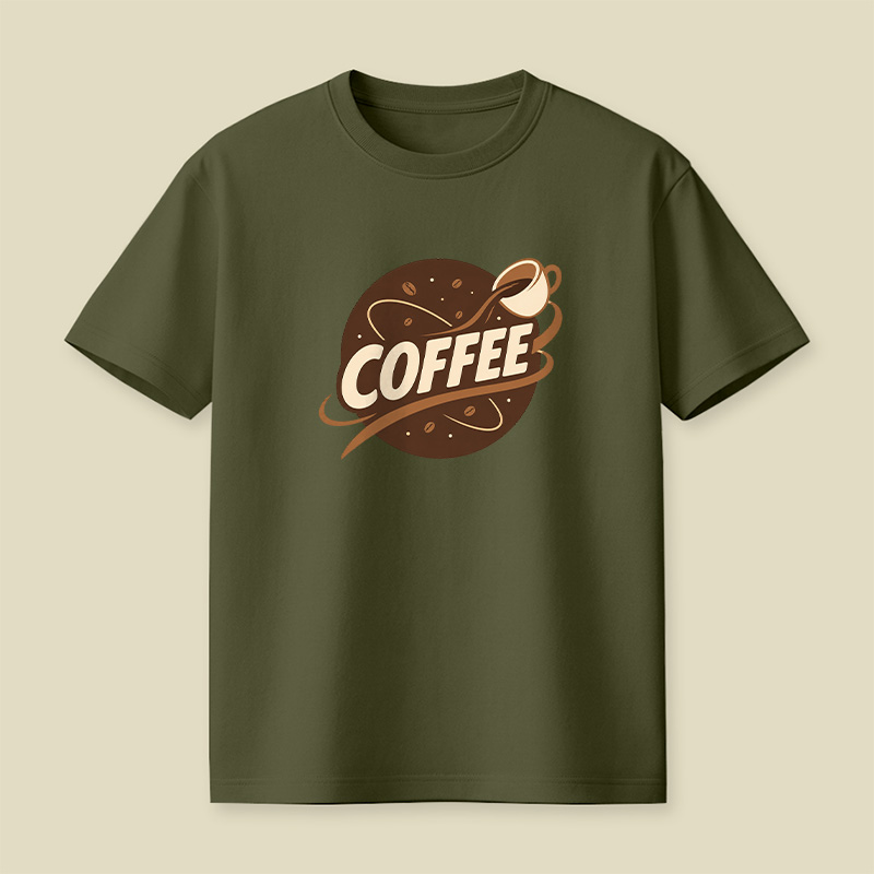 Retro Coffee Logo Playful T-Shirt