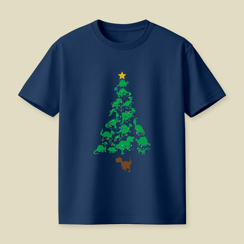 Dino Christmas Tree Playful T-Shirt