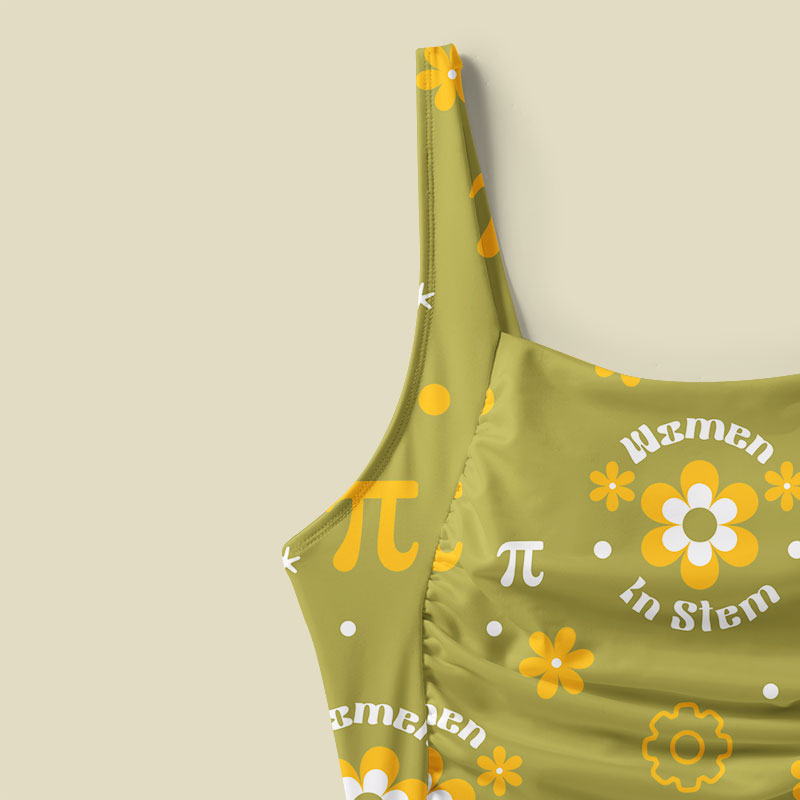 Women in Stem Tummy Control One Piece Swimsuit