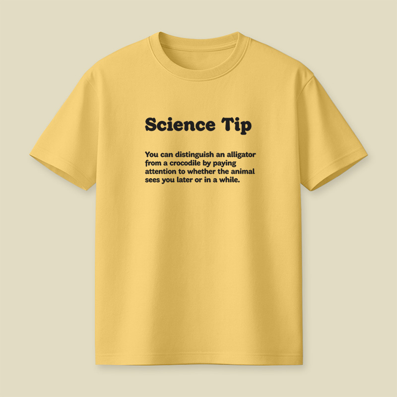 Crocodile Alligator Funny Science Tip Playful T-Shirt