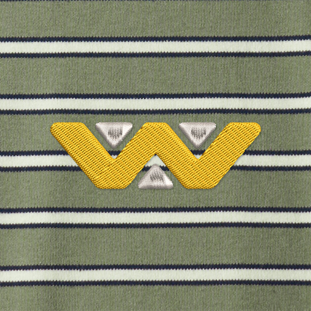 Weyland-Yutani Corp Lycra Striped Embroidered Long-Sleeve Polo