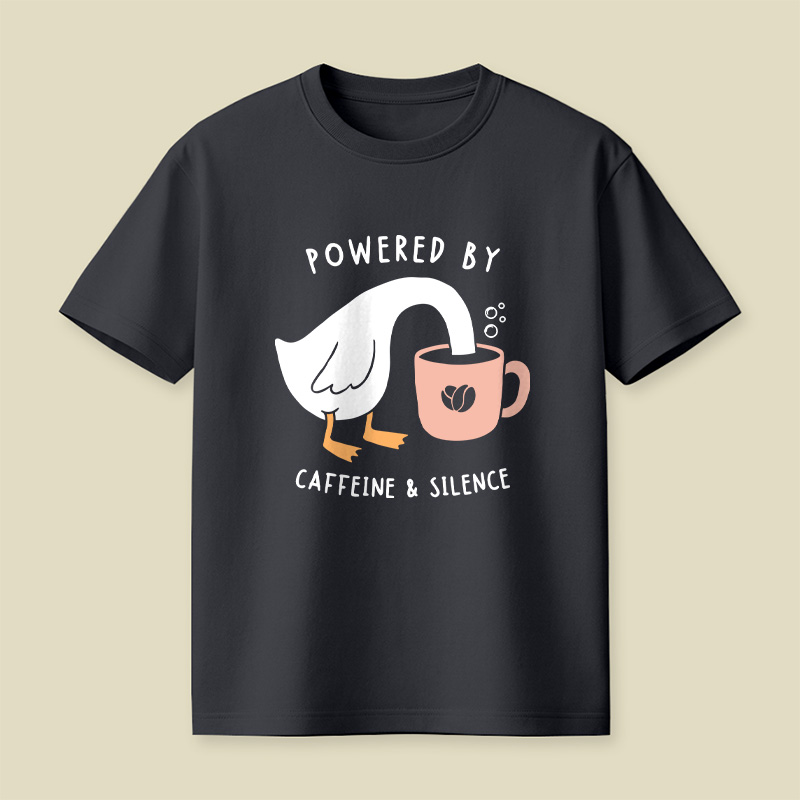Powered By Caffeine & Silence Playful T-Shirt