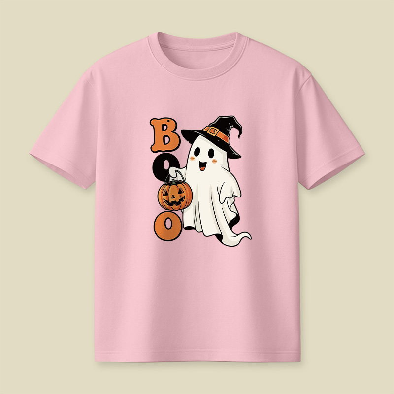 Cute Ghost Boo Halloween Pumpkin Playful T-Shirt