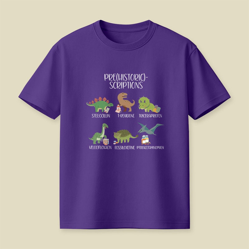 Prehistoric Scriptions Dinosaur Medical Pun Playful T-Shirt