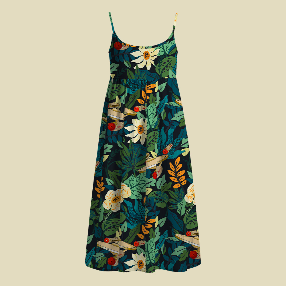 Scifi Spacecraft Camisole Midi Dress
