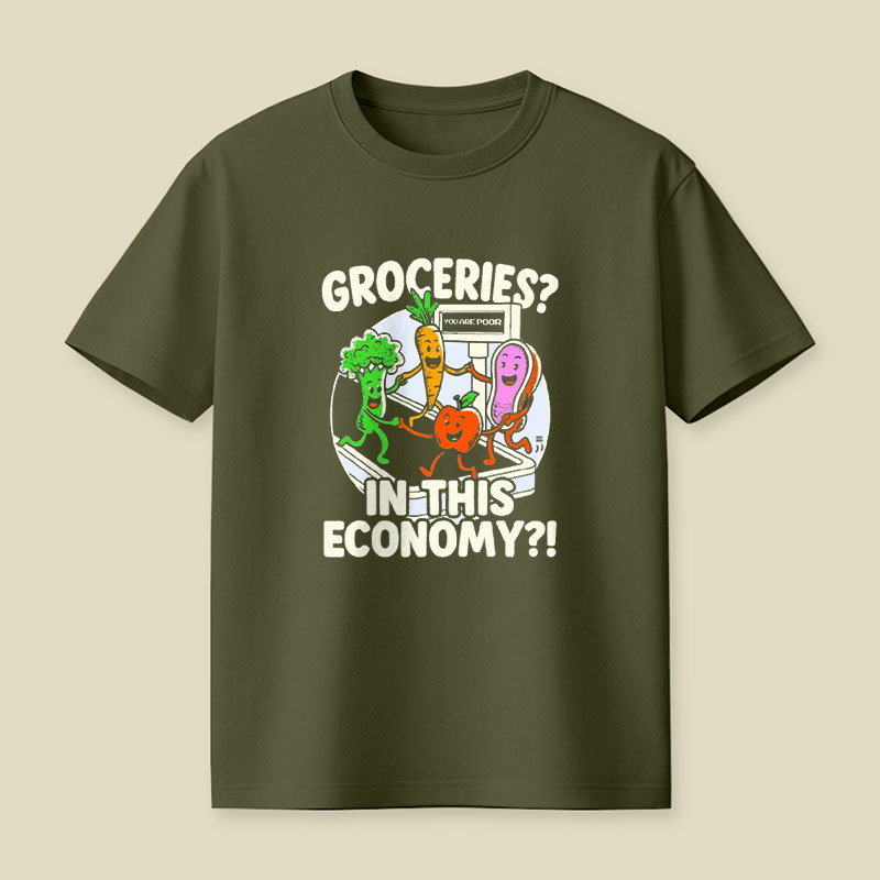 Groceries Black Playful T-Shirt