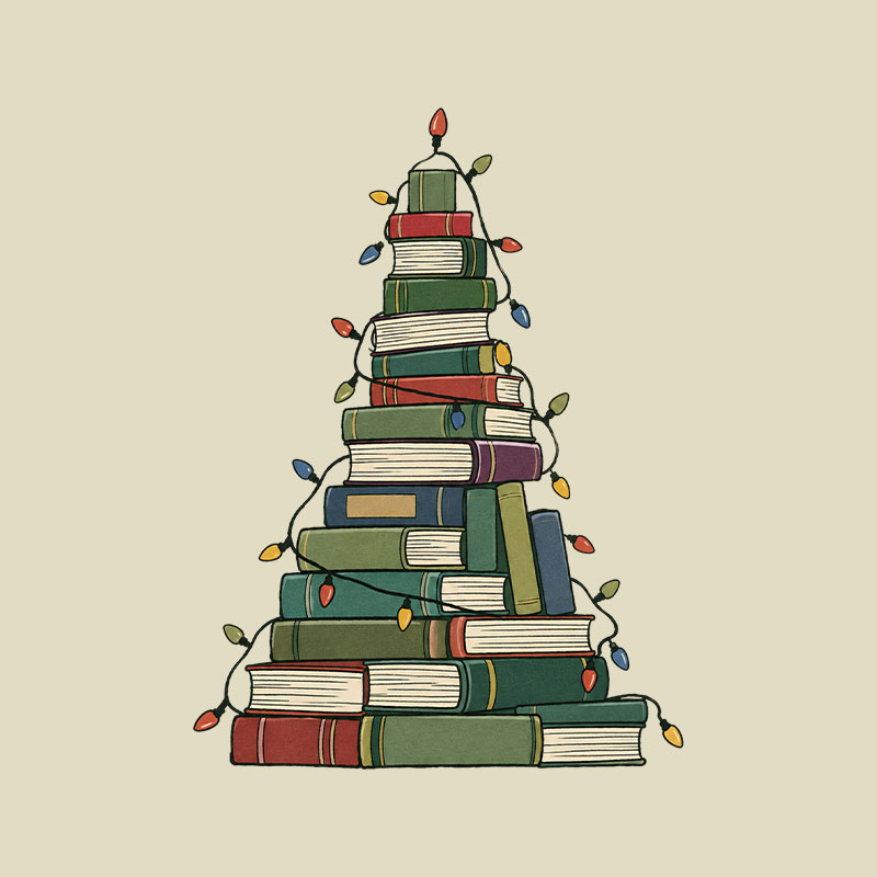 Christmas Book Tree Playful T-Shirt