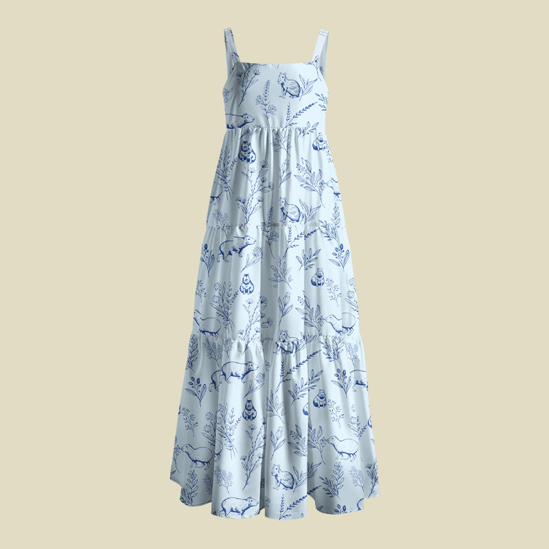 Capybara Playful Maxi Dress