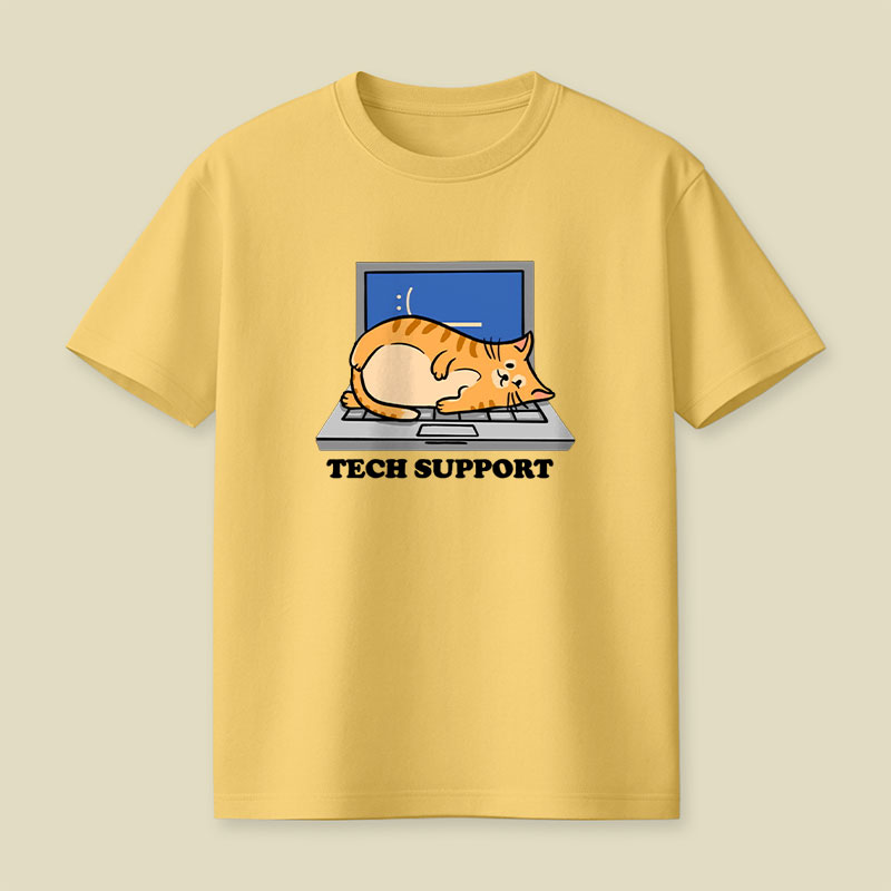 Tech Support Cat Funny Programmer Playful T-Shirt