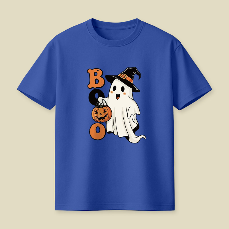 Cute Ghost Boo Halloween Pumpkin Playful T-Shirt