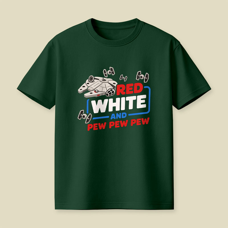 Red White and Pew Pew Playful T-Shirt