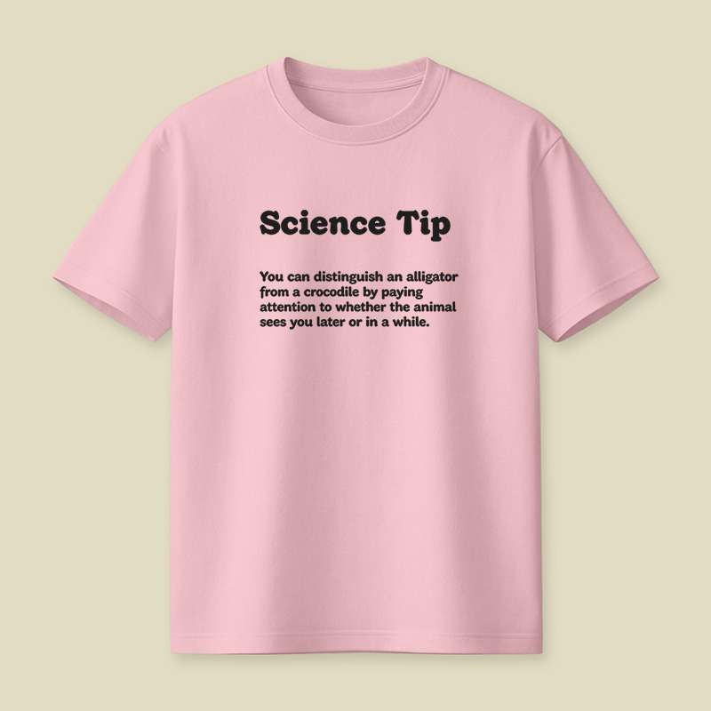 Crocodile Alligator Funny Science Tip Playful T-Shirt