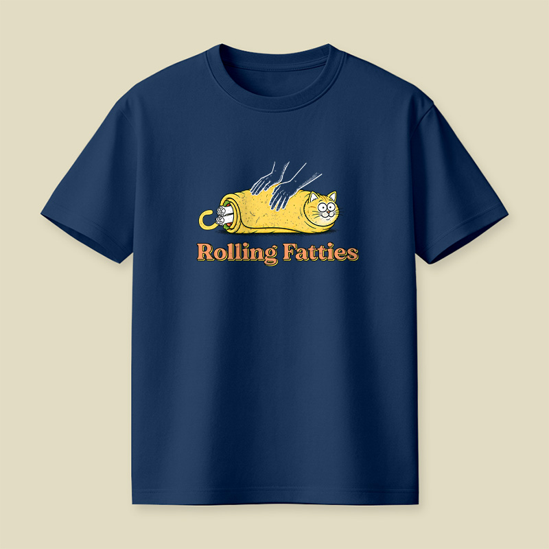 Rolling Fatties Burrito Cat Playful T-Shirt